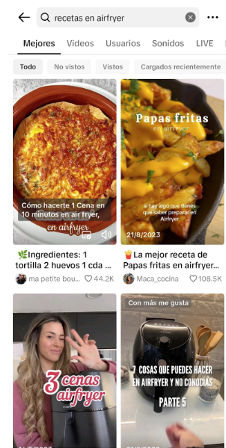 Palabras claves SEO en Tik Tok