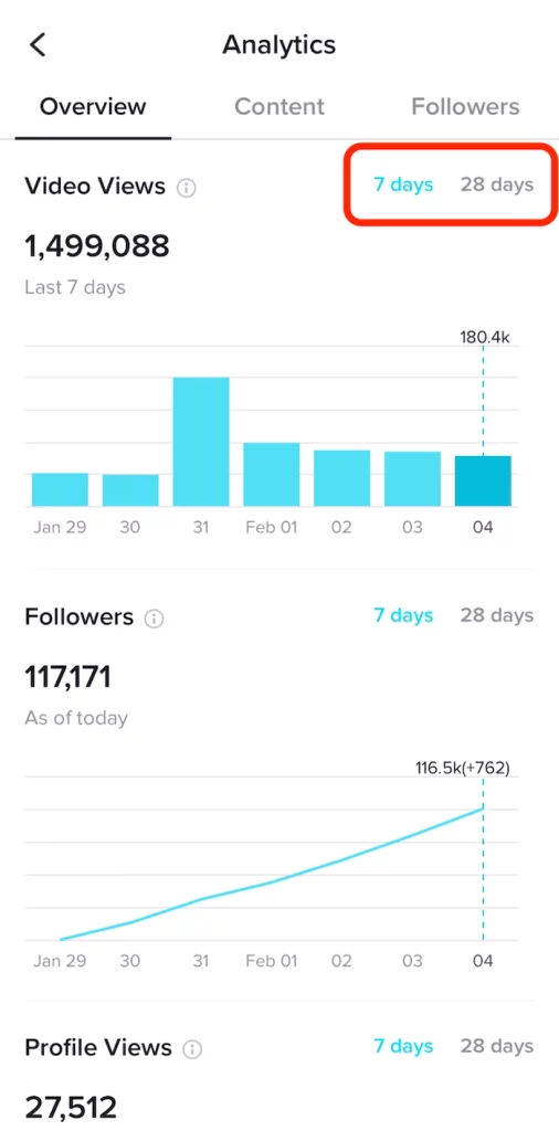 Analytics en Tik Tok